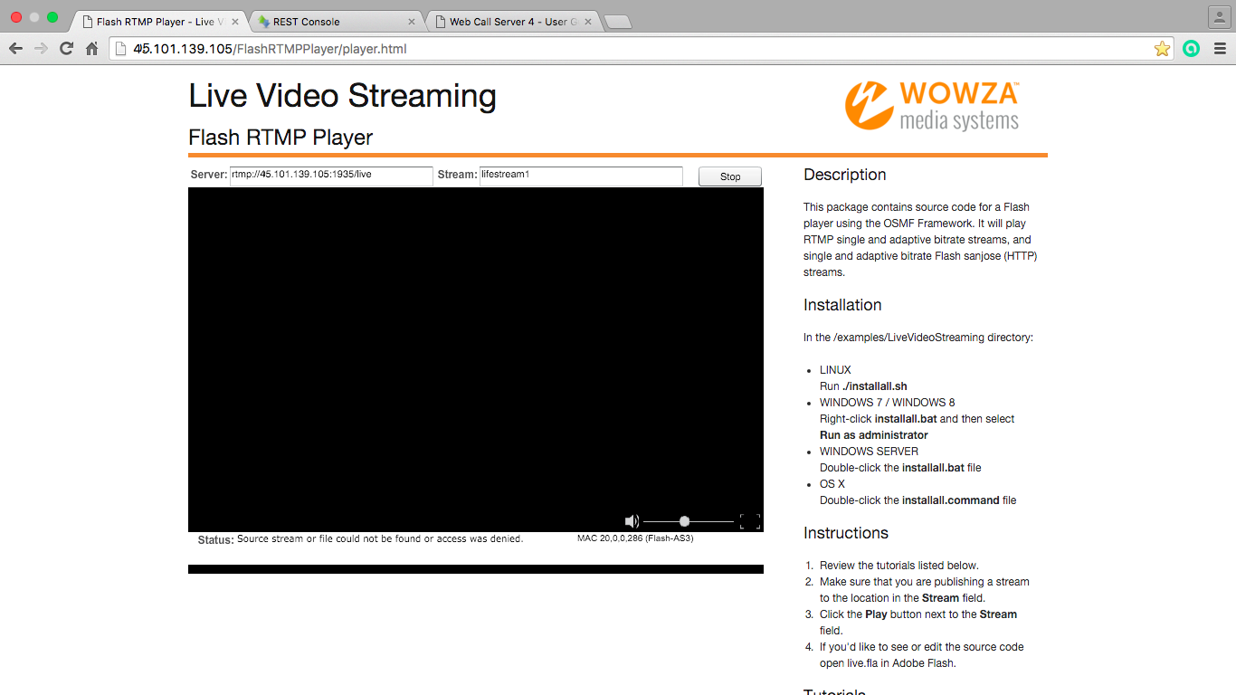 Resulting broadcasting in Flash Player