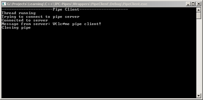 Pipe client output