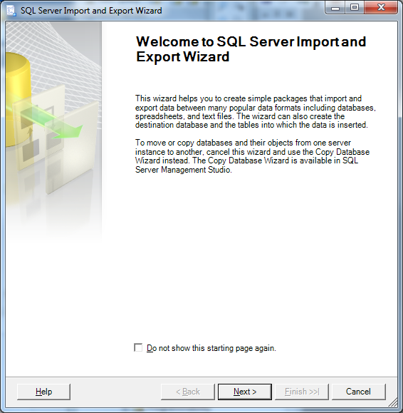 SQL Server Import Wizard