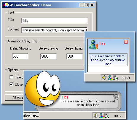 TaskbarNotifier, a skinnable MSN in and now in VB.NET too - CodeProject