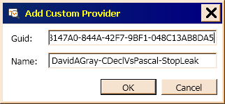 Figure 15 is the Add Custom Provider dialog box, which appears the first time you use your custom provider.