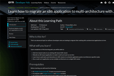 Thumbnail for Learn How to Migrate an x86 Application to Multi-architecture with Arm on GKE