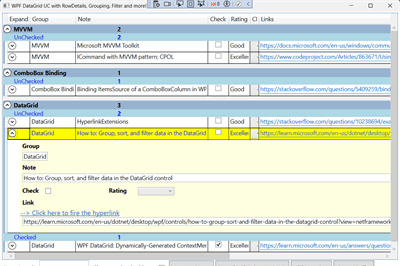 Thumbnail for WPF DataGrid with RichText, RowDetails, Grouping, Filter and more!